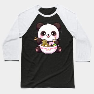 Cute Asian Food Panda Eating Ramen Baseball T-Shirt